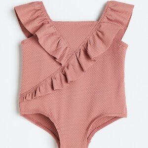 H&M Swimsuit with Flounces - Dusty Rose